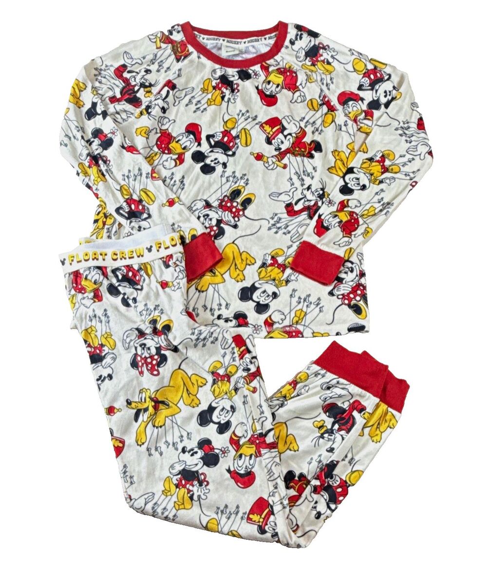 Disney Macy's Float Crew Pajama Set XS Cozycore Christmas Holiday Disneyana PJ